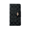 Classic Leather Flip iPhone Case with Card Holder Black