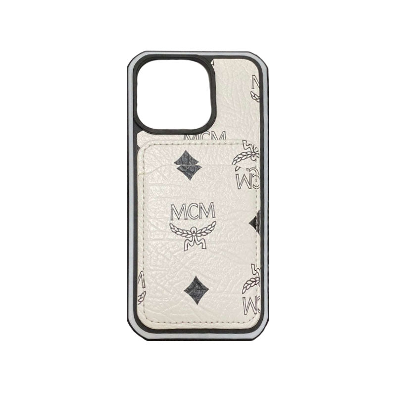 MCM Monogram iPhone Case With Card Holder — Yellow