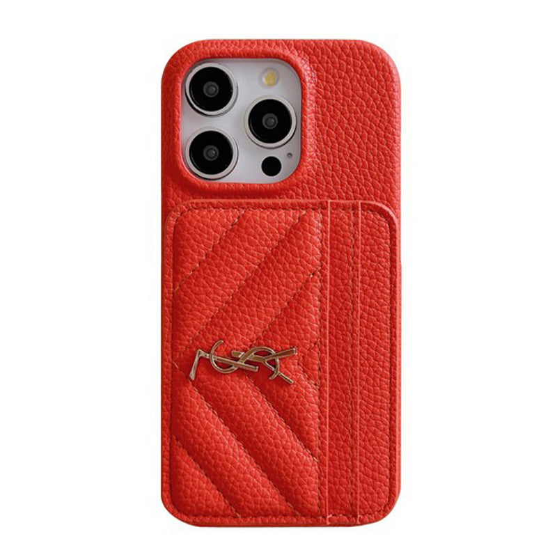 Saint Laurent Card Bag Leather iPhone Case