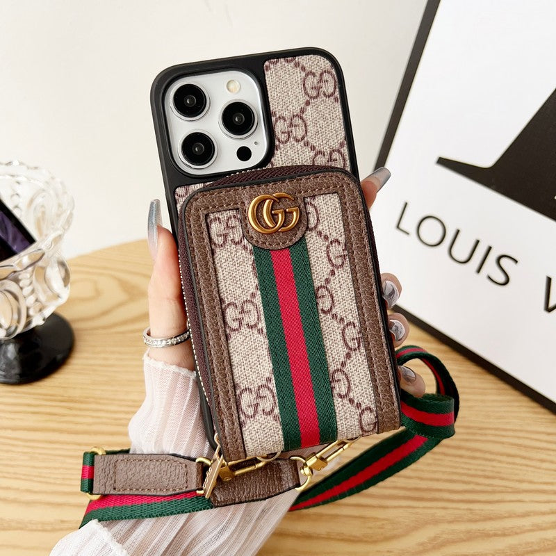 LV Monogram Wristband Chain iPhone Case