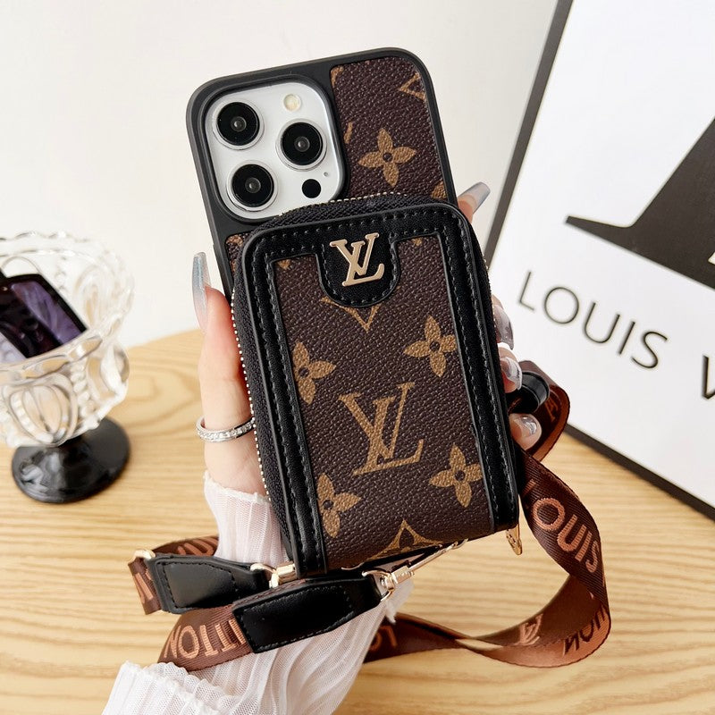 LV Monogram Wristband Chain iPhone Case