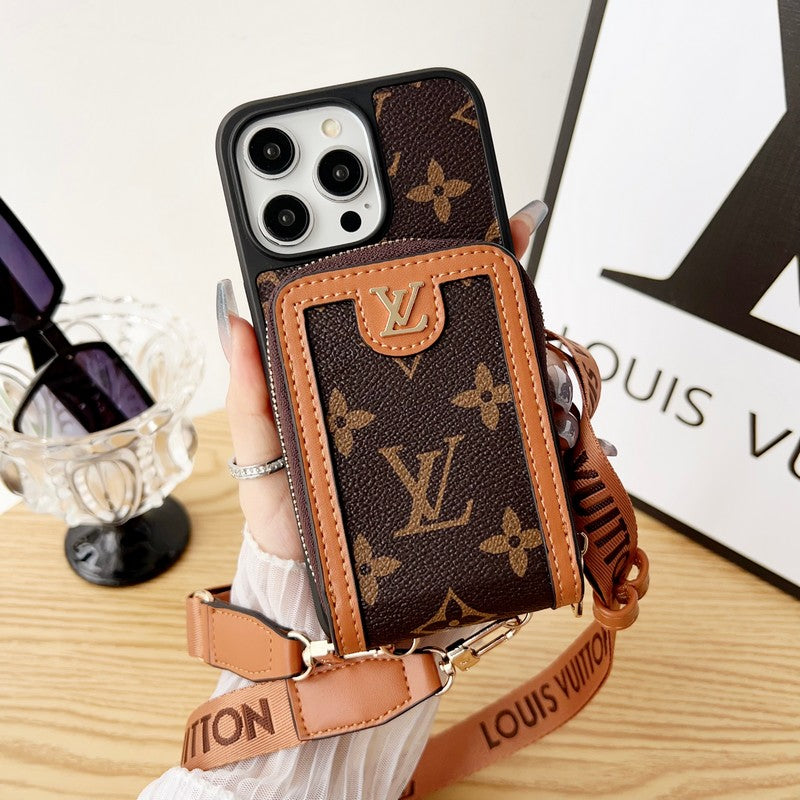 LV Monogram Wristband Chain iPhone Case