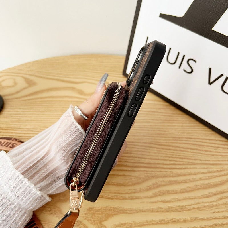 LV Monogram Wristband Chain iPhone Case