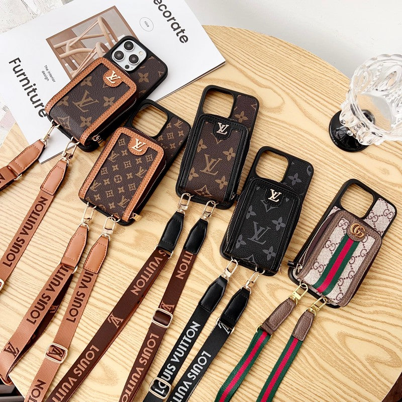 LV Monogram Wristband Chain iPhone Case