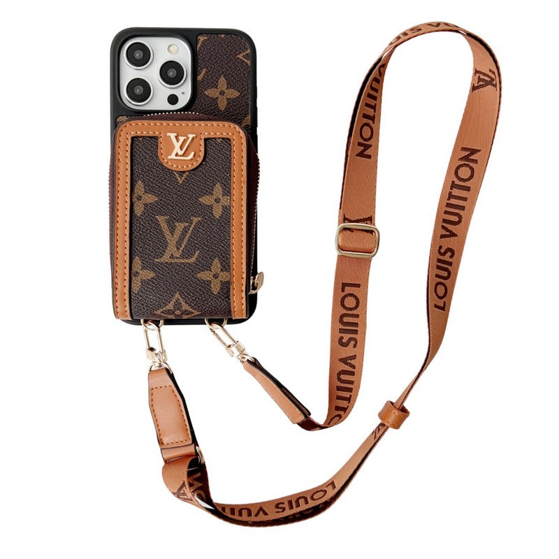 LV Monogram Wristband Chain iPhone Case