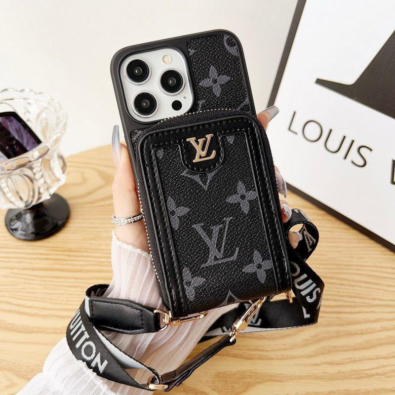 LV Monogram Wristband Chain iPhone Case