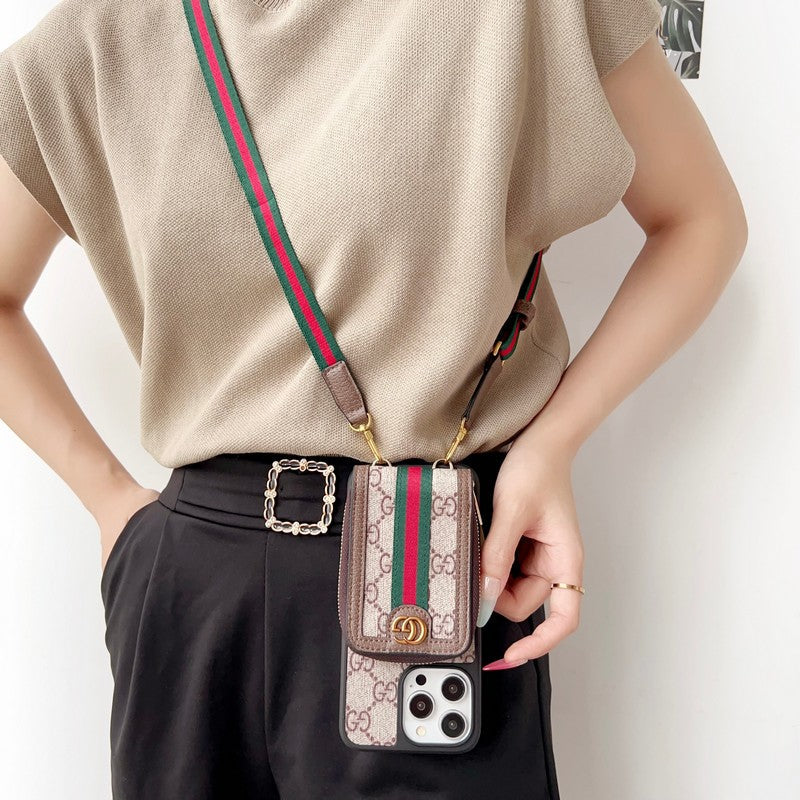 LV Monogram Wristband Chain iPhone Case