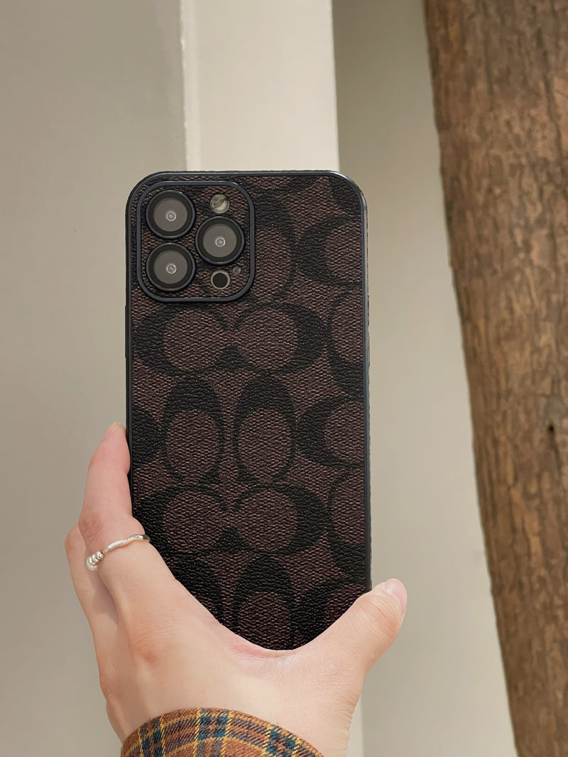 Coach Signature iPhone Case — Classic Brown