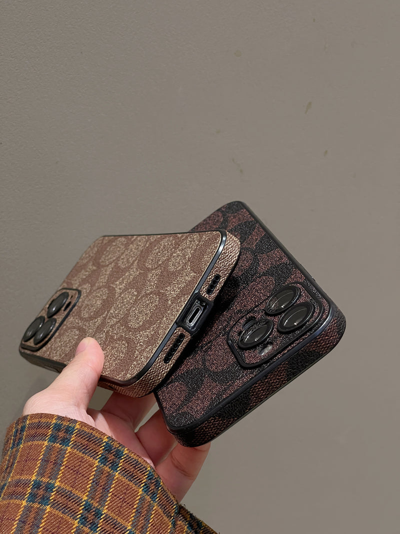 Coach Signature iPhone Case — Classic Brown