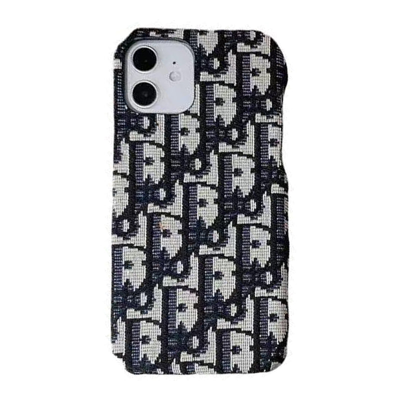 CD Monogram Fabric Texture iPhone Case