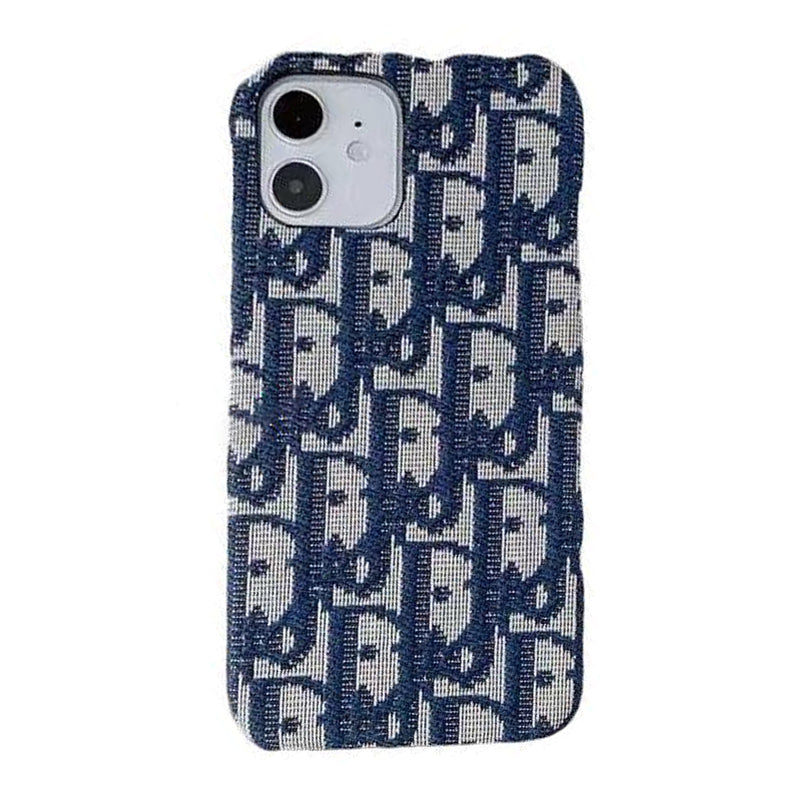 CD Monogram Fabric Texture iPhone Case