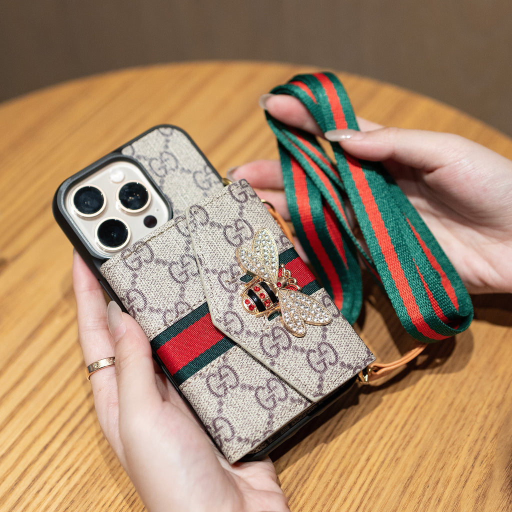 GG Advanced Crossbody iPhone Case with Card Holder & Shoulder Strap