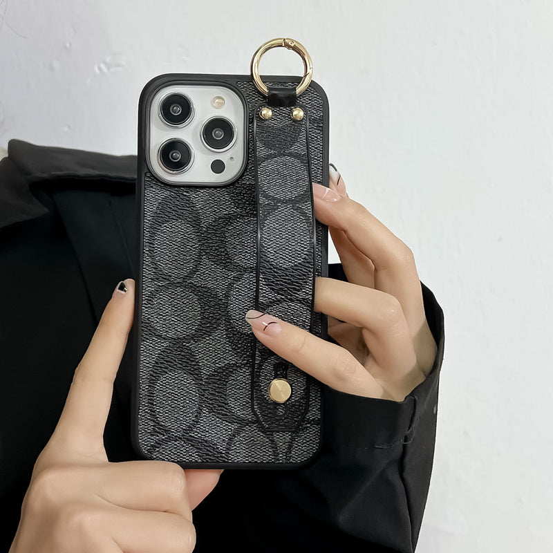 Coach Signature iPhone Case With Holder — Black