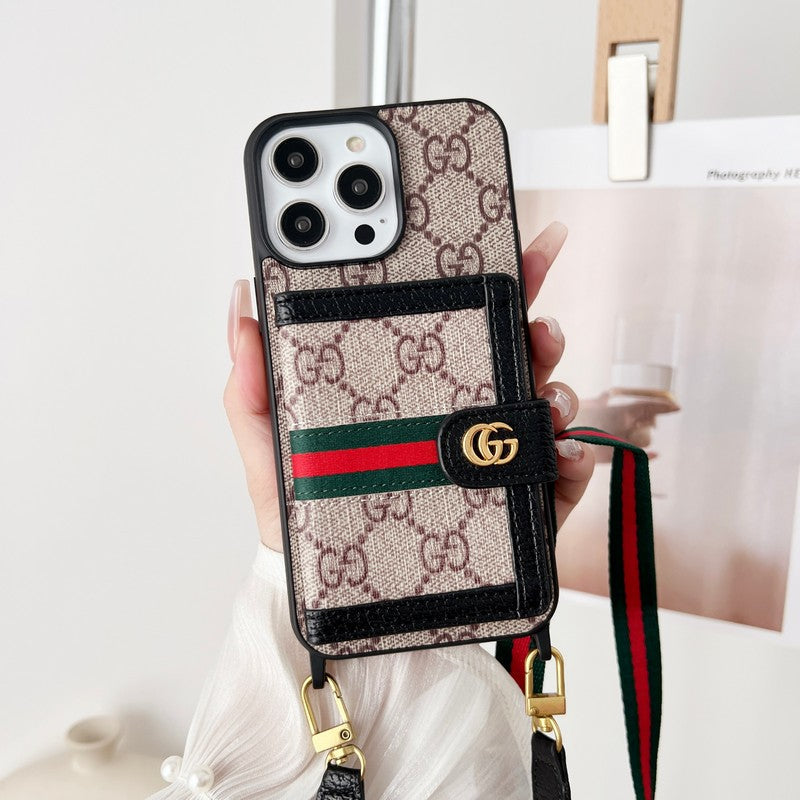 GG Monogram Card Bag Chain Classic iPhone Case