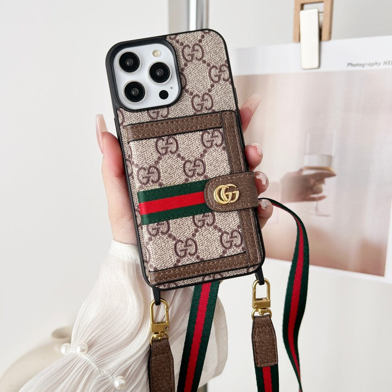 GG Monogram Card Bag Chain Classic iPhone Case