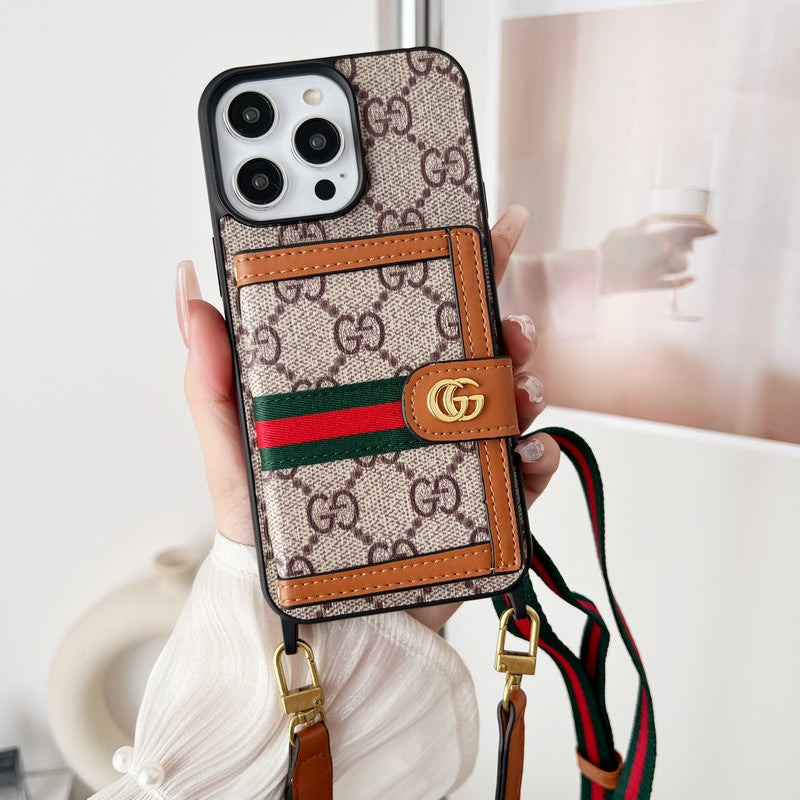 GG Monogram Card Bag Chain Classic iPhone Case