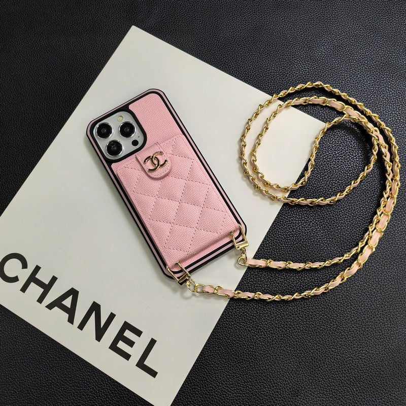 C.C Crossbody Leather Chain iPhone Case