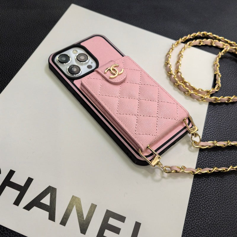 C.C Crossbody Leather Chain iPhone Case