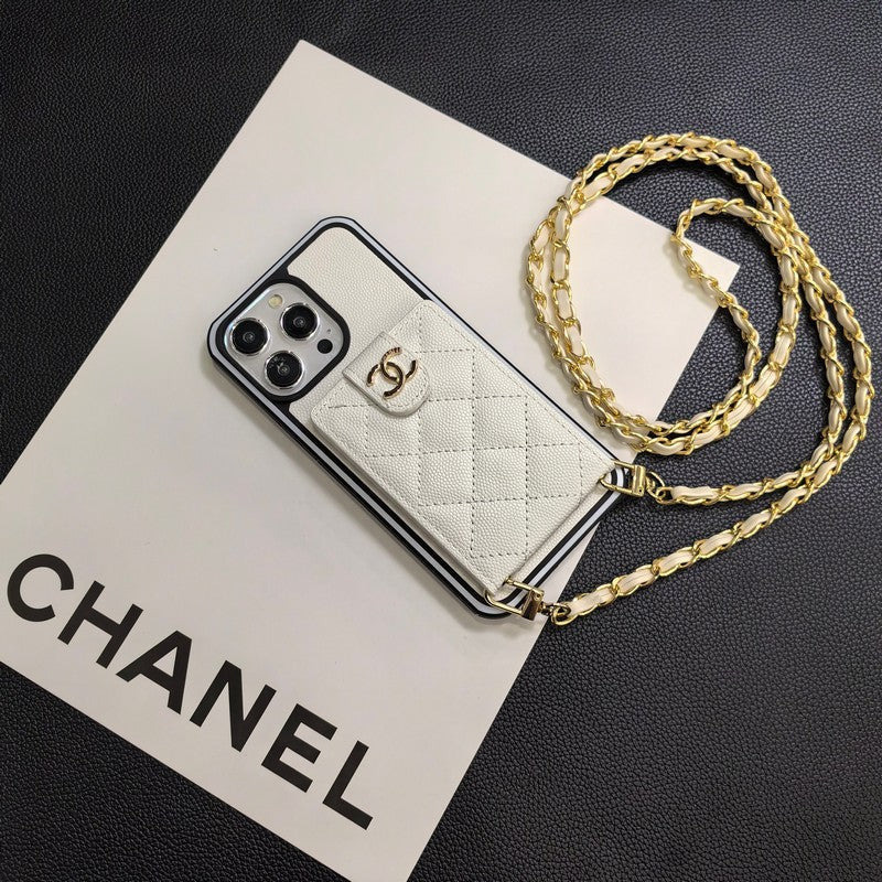 C.C Crossbody Leather Chain iPhone Case