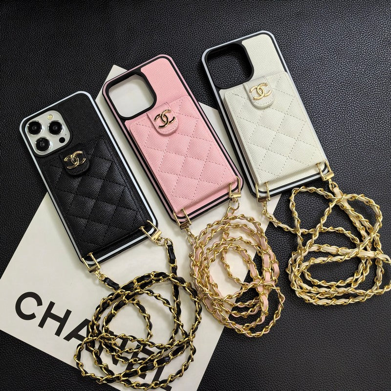 C.C Crossbody Leather Chain iPhone Case