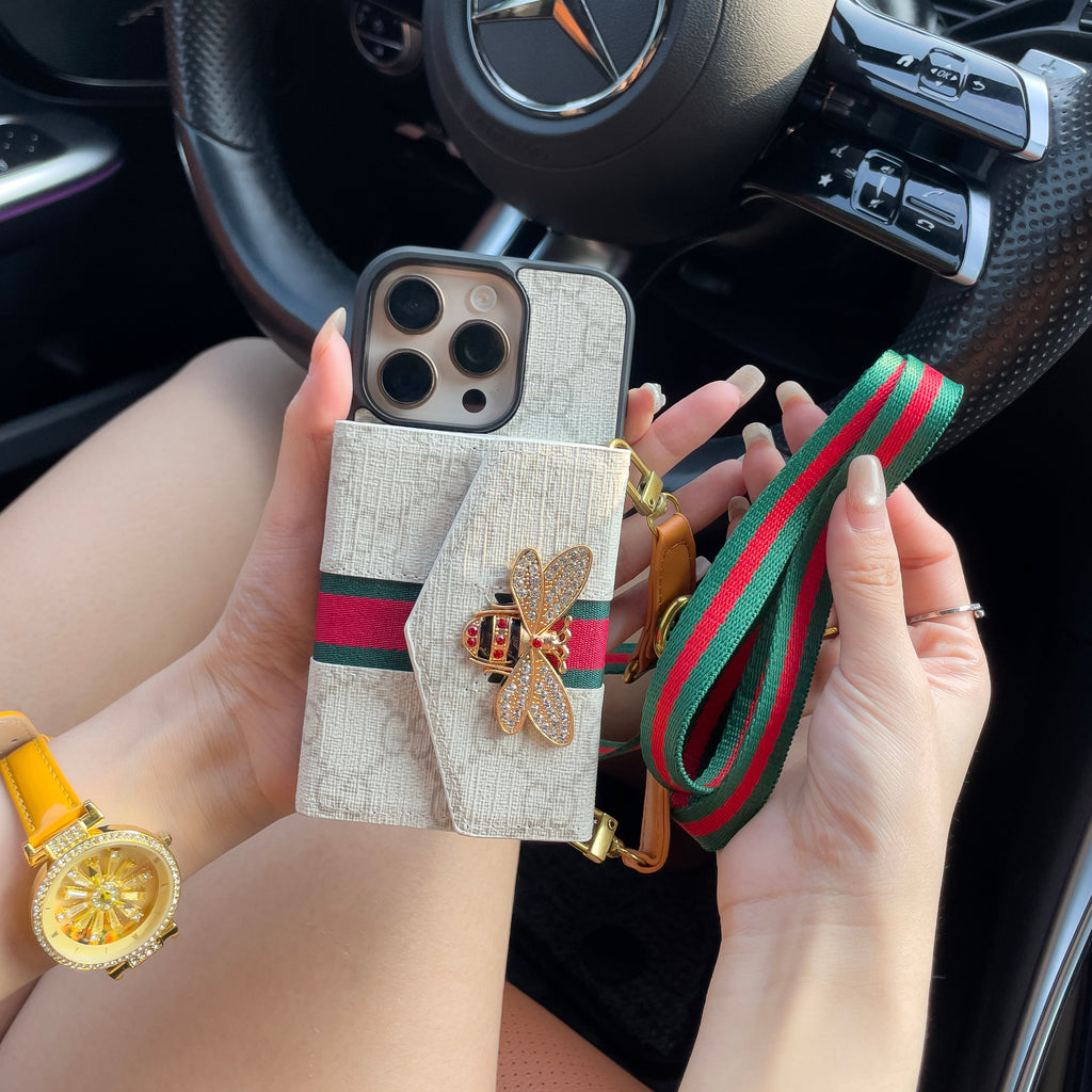 GG Advanced Crossbody iPhone Case with Card Holder & Shoulder Strap