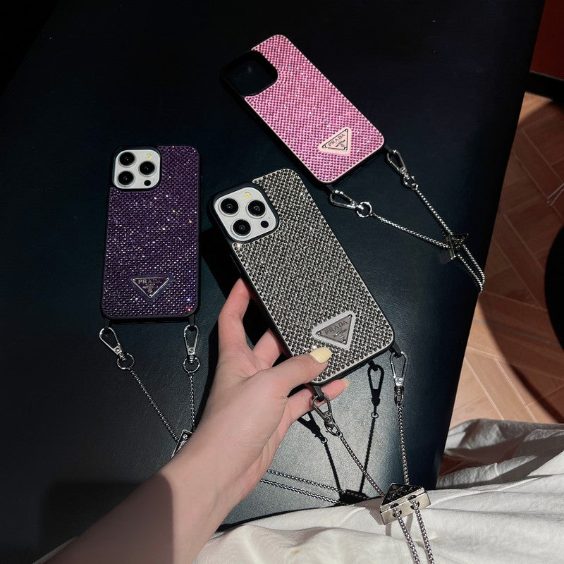 Pra Crossbody Crystal Chain iPhone Case