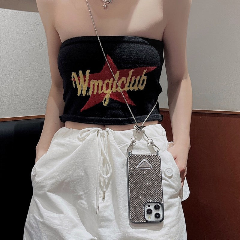 Pra Crossbody Crystal Chain iPhone Case