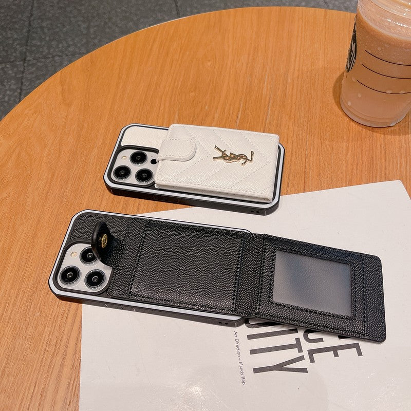 Saint Card Bag Color Leather iPhone Case 02