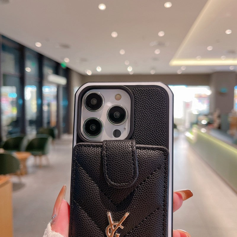 Saint Card Bag Color Leather iPhone Case 02