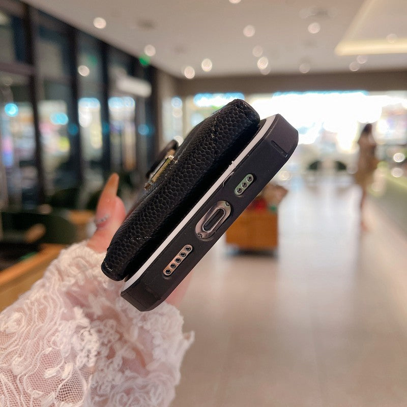 Saint Card Bag Color Leather iPhone Case 02