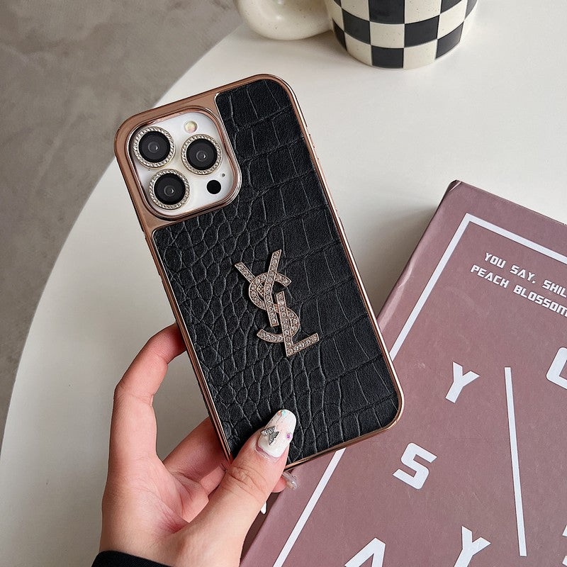 Saint Laurent Color Leather Rose Gold iPhone Case