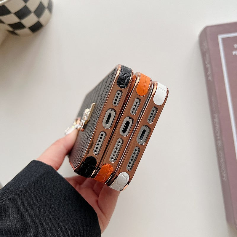 Saint Laurent Color Leather Rose Gold iPhone Case