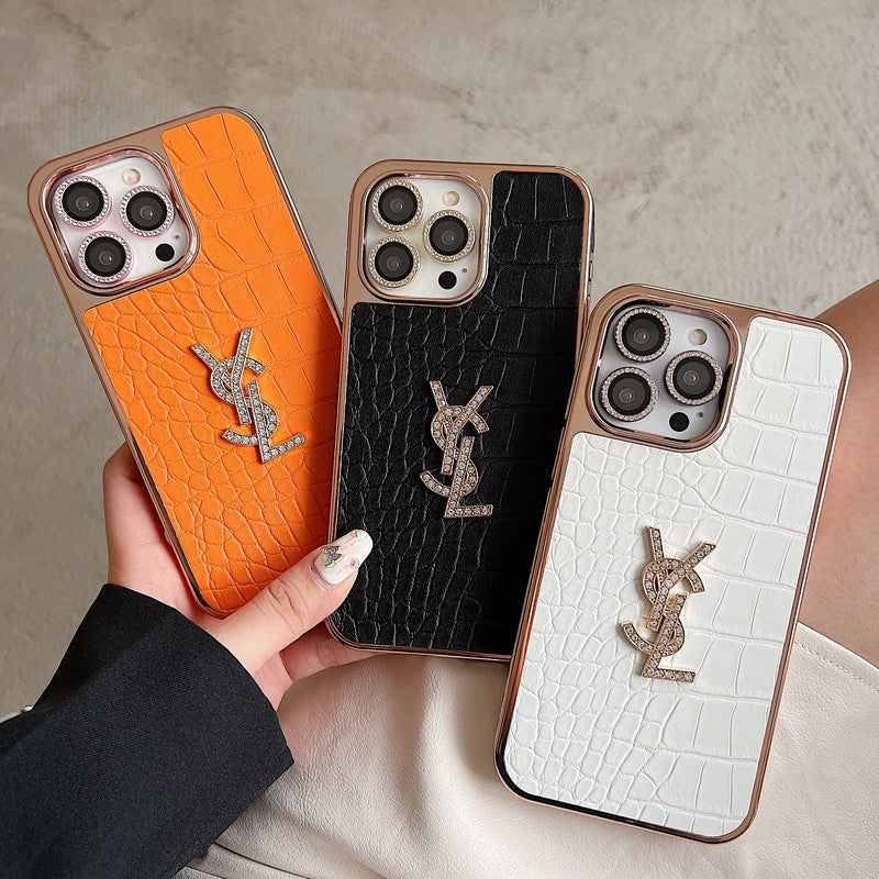 Saint Laurent Color Leather Rose Gold iPhone Case