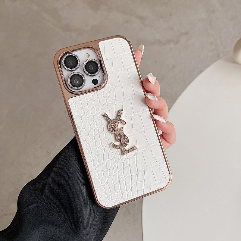 Saint Laurent Color Leather Rose Gold iPhone Case