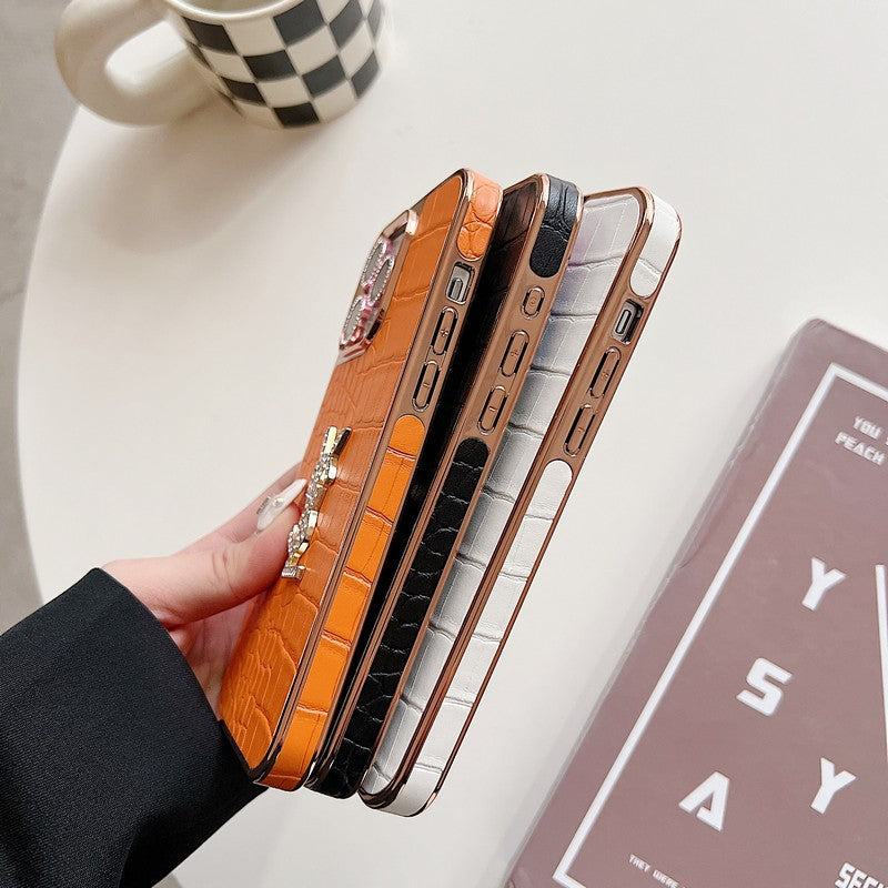 Saint Laurent Color Leather Rose Gold iPhone Case