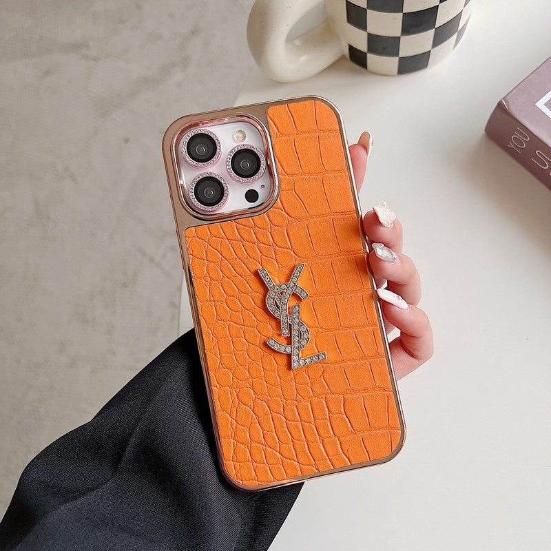 Saint Laurent Color Leather Rose Gold iPhone Case