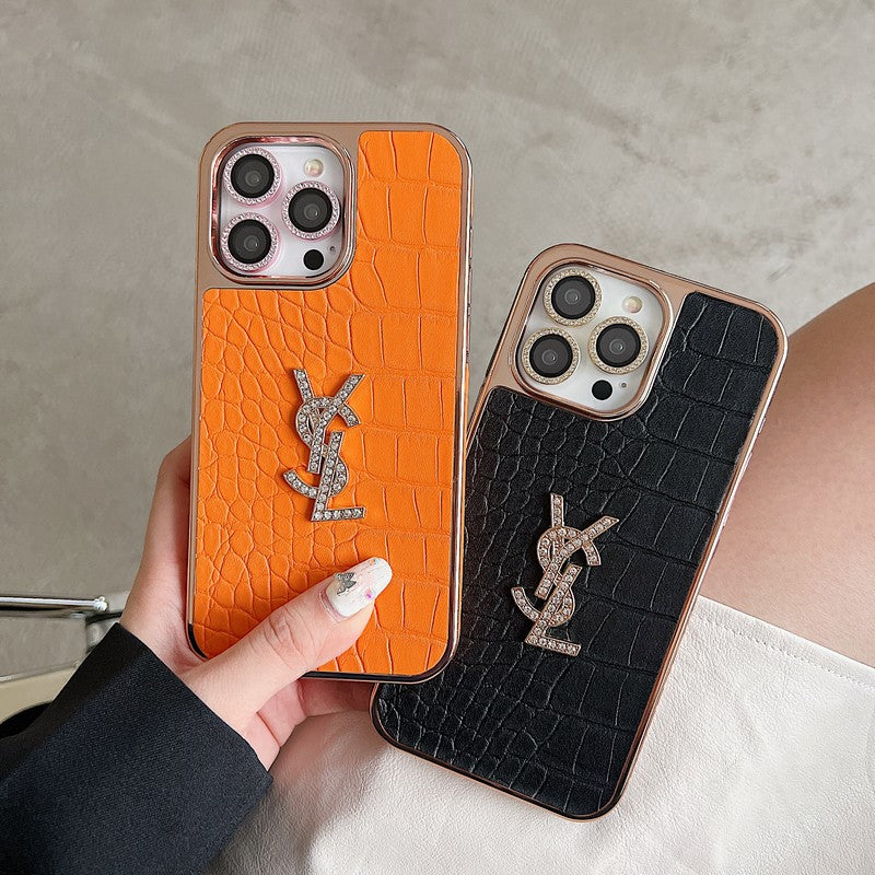 Saint Laurent Color Leather Rose Gold iPhone Case