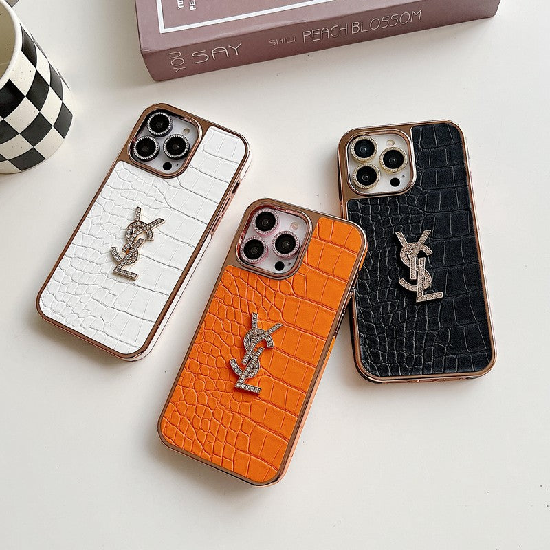 Saint Laurent Color Leather Rose Gold iPhone Case
