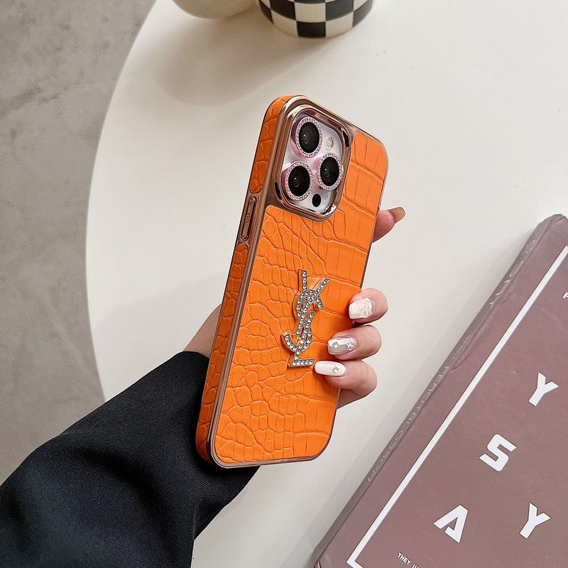 Saint Laurent Color Leather Rose Gold iPhone Case