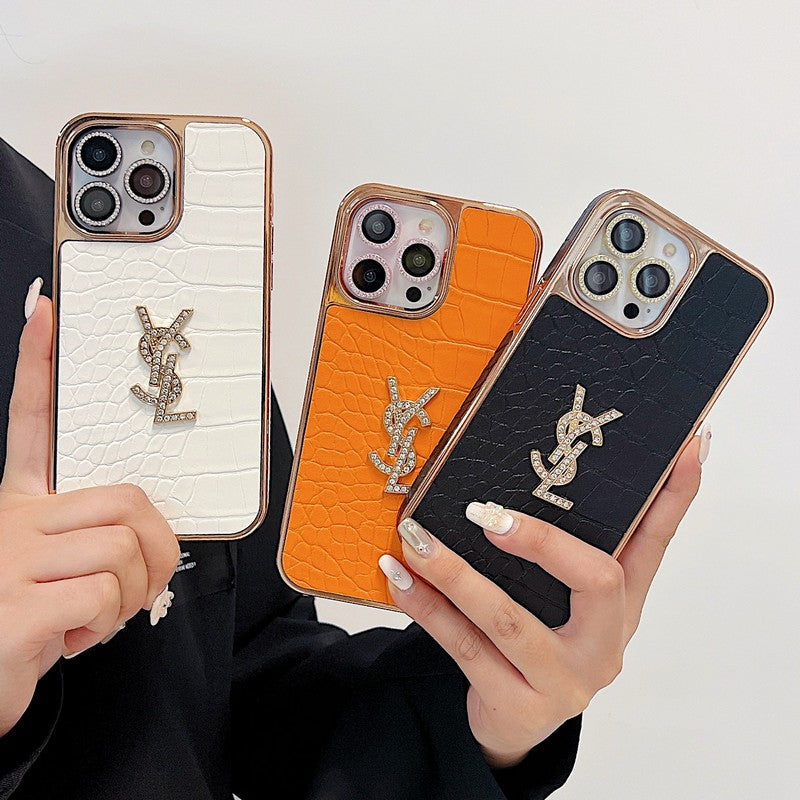 Saint Laurent Color Leather Rose Gold iPhone Case