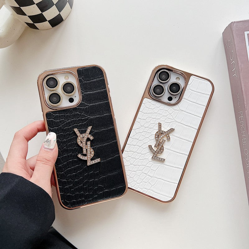 Saint Laurent Color Leather Rose Gold iPhone Case
