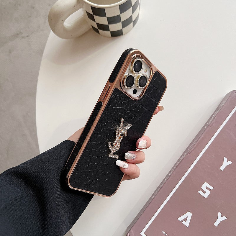 Saint Laurent Color Leather Rose Gold iPhone Case