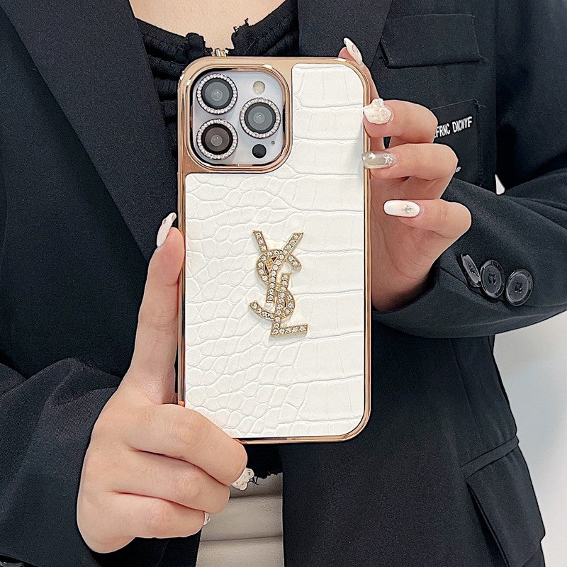 Saint Laurent Color Leather Rose Gold iPhone Case