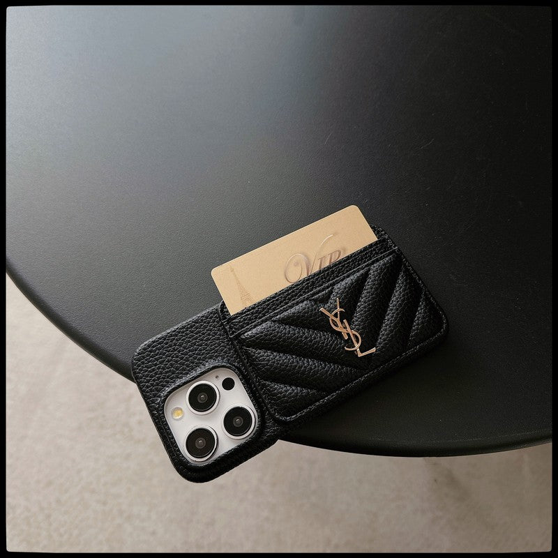 Saint Laurent Card Bag Leather iPhone Case