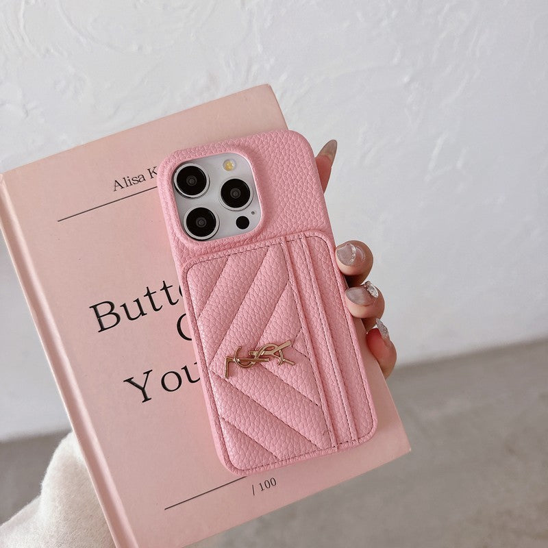 Saint Laurent Card Bag Leather iPhone Case