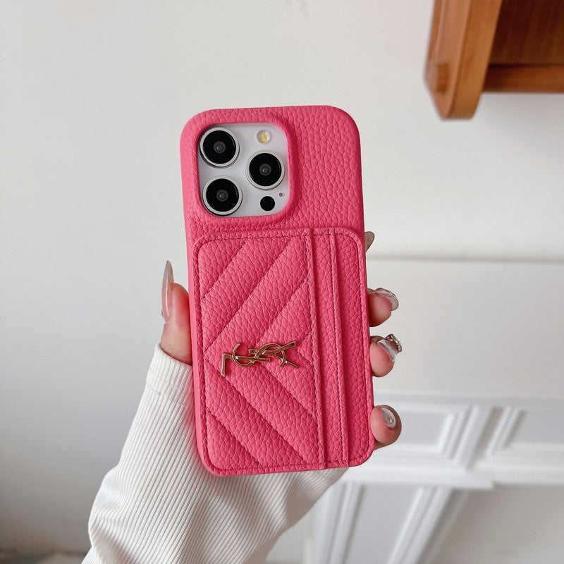 Saint Laurent Card Bag Leather iPhone Case