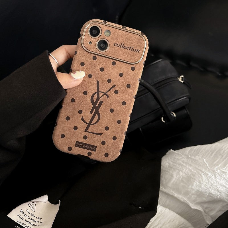 Saint Laurent Brown Leather iPhone Case