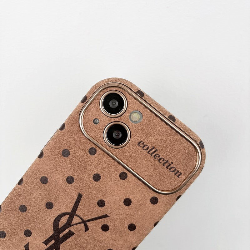 Saint Laurent Brown Leather iPhone Case