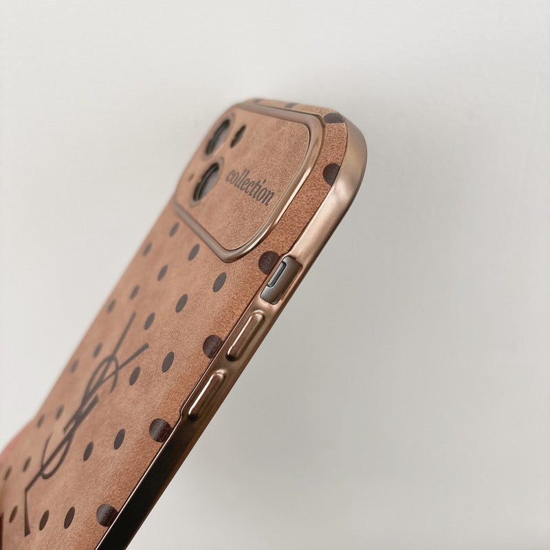 Saint Laurent Brown Leather iPhone Case