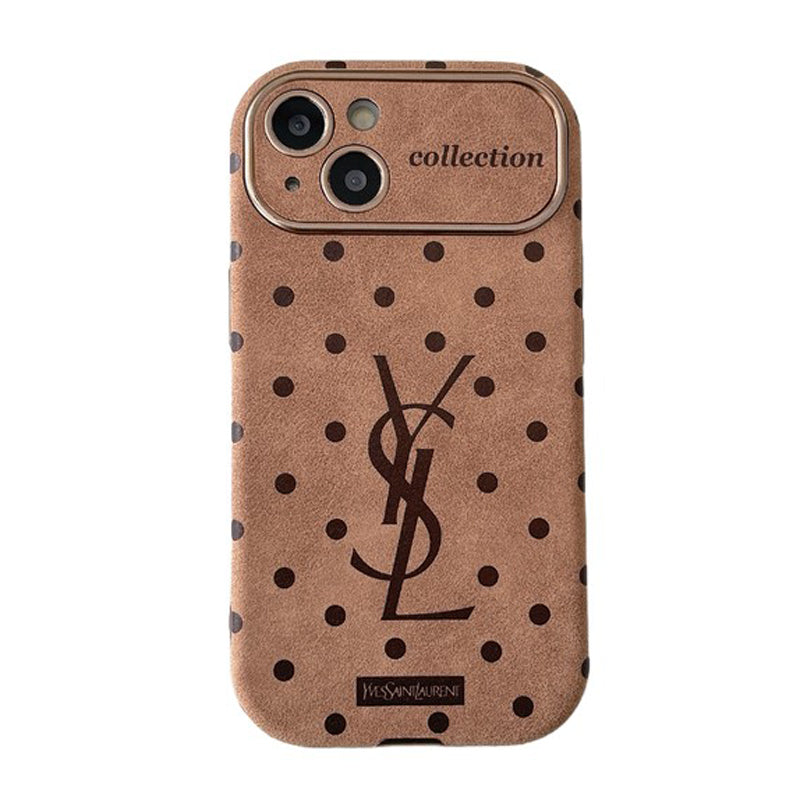 Saint Laurent Brown Leather iPhone Case
